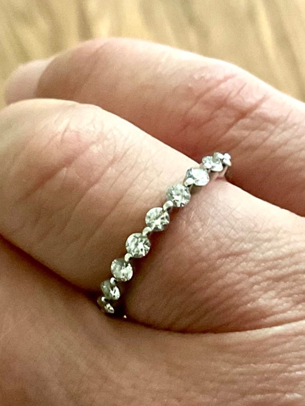 14k White Gold .55ct Lab Diamond Anniversary Band Ring F/VS